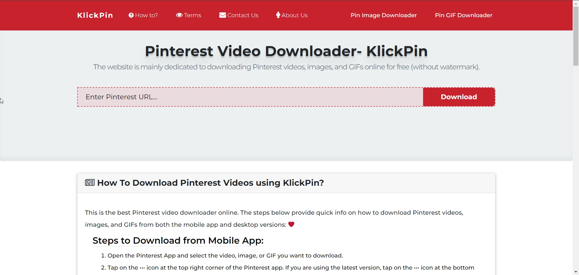 Hướng dẫn tải video Pinterest bằng công cụ trực tuyến KlickPin Hướng dẫn tải video Pinterest bằng công cụ trực tuyến KlickPin